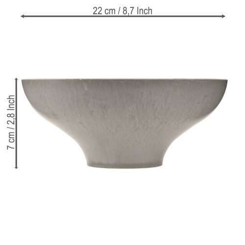 Artikel Dekorativ skål med bas, rund växtskål, grå, Ø19cm, H8cm