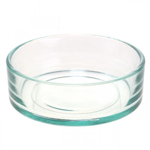 Floristik24 Dekorativ skål glasglasskål rund platt klar Ø15cm H5cm