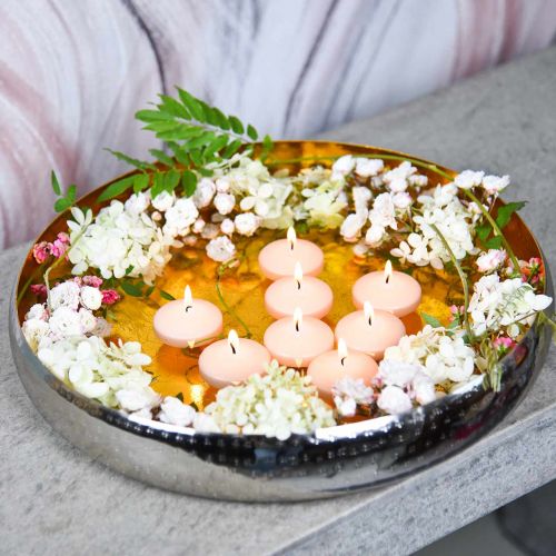 Floristik24 Dekorativ skål i metall rund guld- och silverbricka Ø36,5 cm