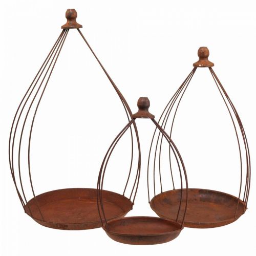 Floristik24 Dekorativ skål rost patina dekoration hängdekor Ø18,5/24,5/27cm