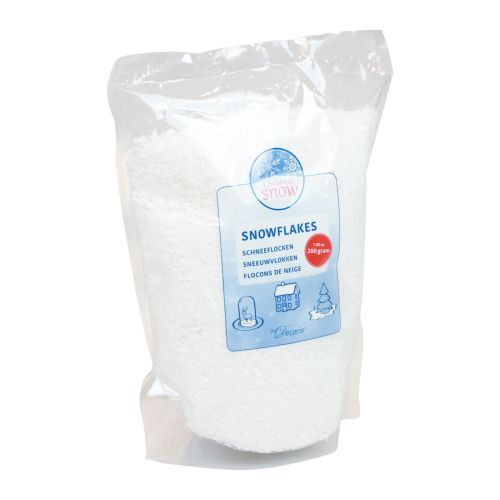 Artikel Dekorativa snö konstgjorda snöflingor snöpulver snövit 200g