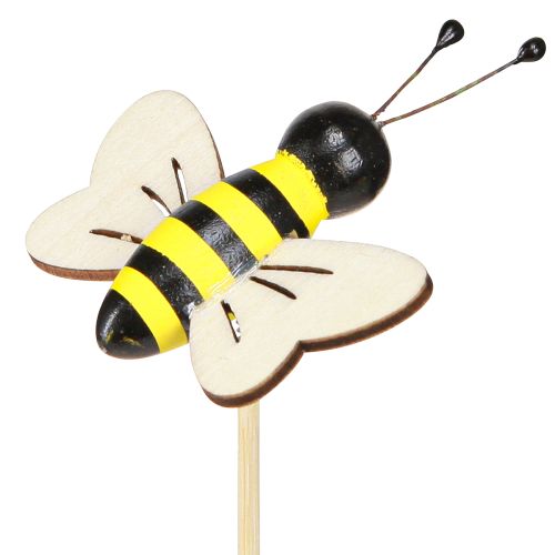 Artikel Dekorativa plugg bin dekoration trä svart gul 6cm H35cm 8 st