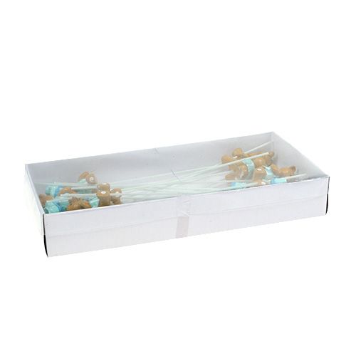 Artikel Dekorativ pluggbjörn, skoblå 1,5-4cm 16 st