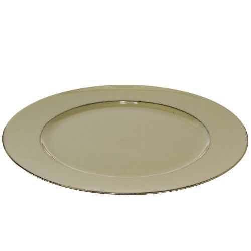 Artikel Dekorativ tallrik grön plasttallrik vintage mossgrön brun Ø33cm