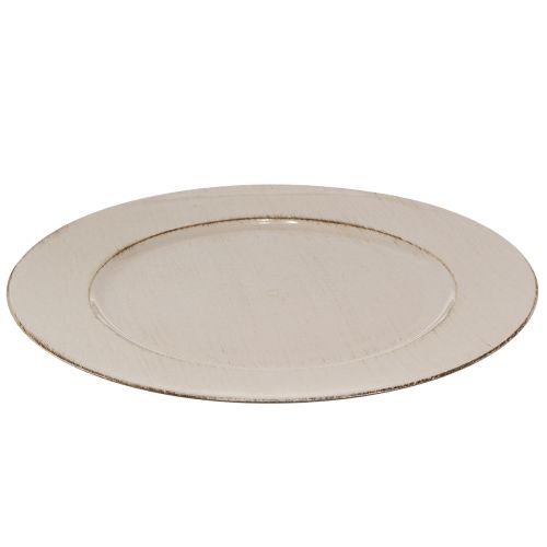 Artikel Dekorativ tallrik plast dekorativ plasttallrik grå brun Ø33cm