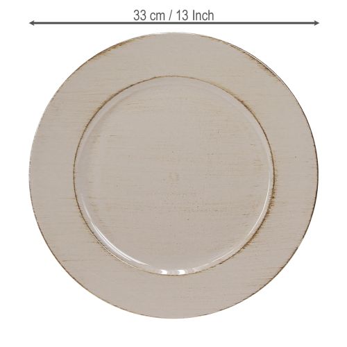 Artikel Dekorativ tallrik plast dekorativ plasttallrik grå brun Ø33cm