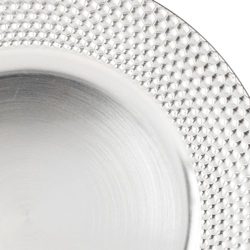 Artikel Dekortallrik rund plast dekorativ plåt silver Ø33cm