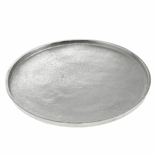 Floristik24 Dekorativ tallrikslera Ø31cm silver