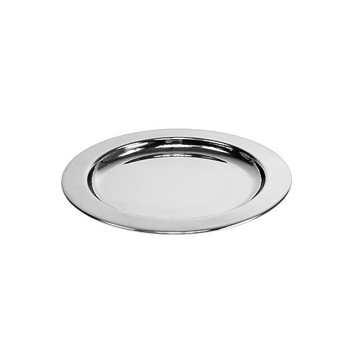 Floristik24 Dekorativ tallrik i metall Ø10,5 cm silver