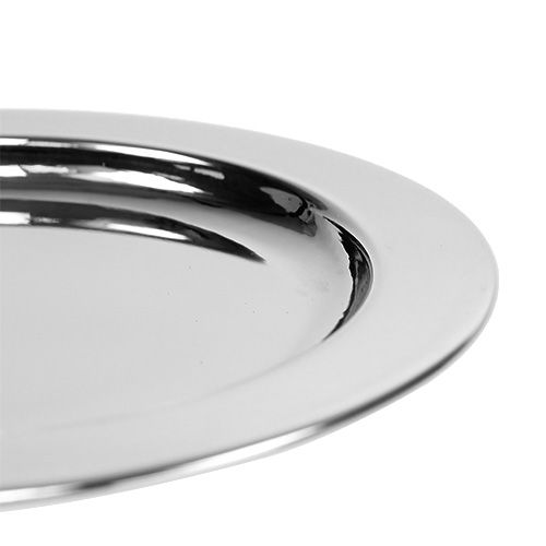 Floristik24 Dekorativ tallrik i metall Ø10,5 cm silver