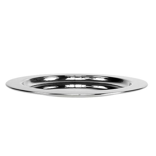 Floristik24 Dekorativ tallrik i metall Ø10,5 cm silver