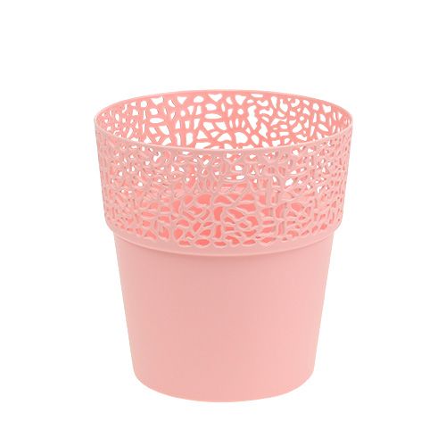 Floristik24 Dekorkruka plast rosa Ø13cm H13,5cm 1 st
