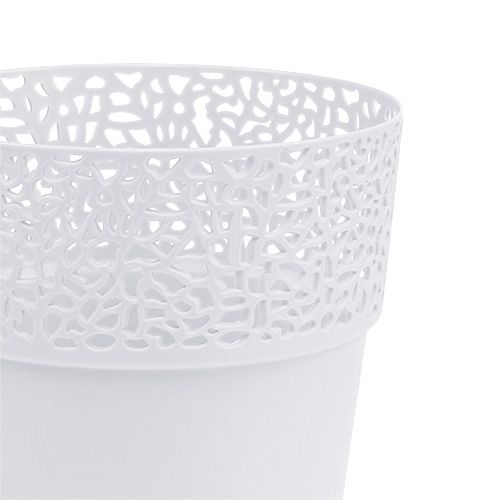 Floristik24 Dekorkruka plast vit Ø13cm H13,5cm 1 st
