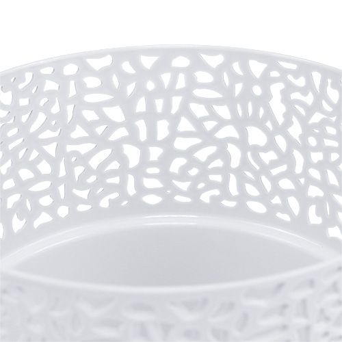 Floristik24 Dekorkruka plast vit Ø13cm H13,5cm 1 st