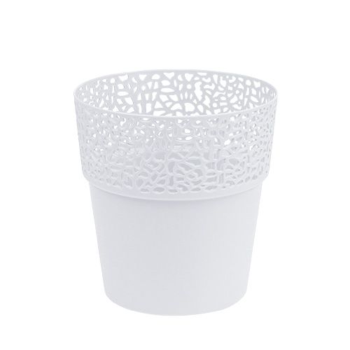 Floristik24 Dekorkruka plast vit Ø13cm H13,5cm 1 st