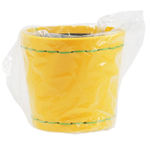 Floristik24 Växtkruka gul Ø12cm H11,5cm, 1st