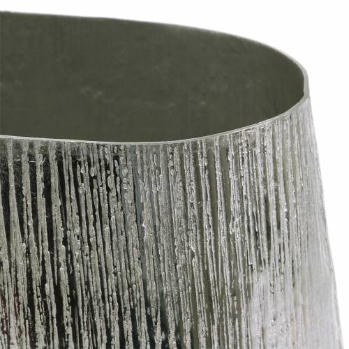 Floristik24 Dekorativ kruka oval silver 35 cm x 19 cm H29cm