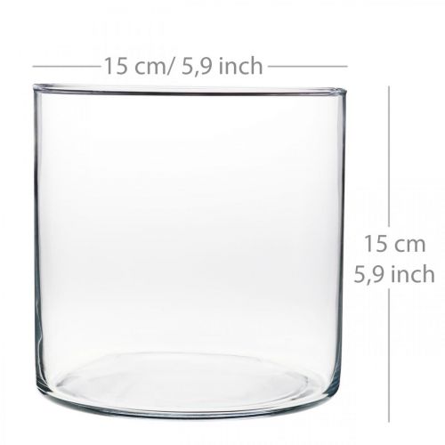 Artikel Dekorativ vas glascylinder klar Ø15cm H15cm