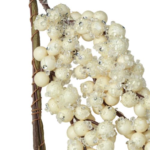 Artikel Dekorativ gren snöbär vintergirlang krämfärgad 130cm