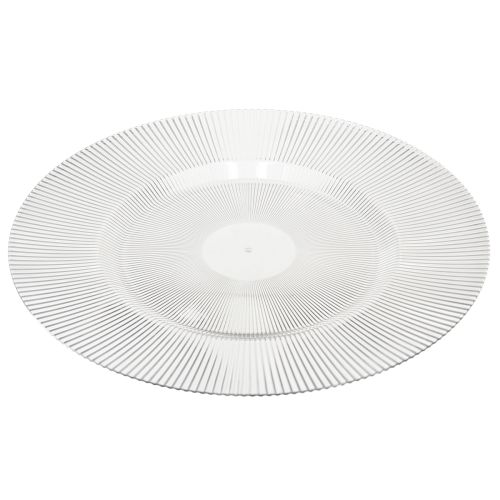 Artikel Dekorativ tallrik med spår, plasttallrik, genomskinlig plasttallrik Ø33cm