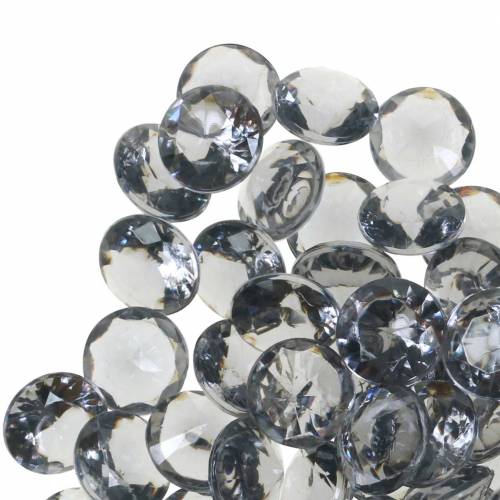Floristik24 Dekorativa stenar diamant akrylgrå Ø1,2cm 175g smycken dekoration