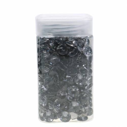 Floristik24 Dekorativa stenar diamant akrylgrå Ø1,2cm 175g smycken dekoration