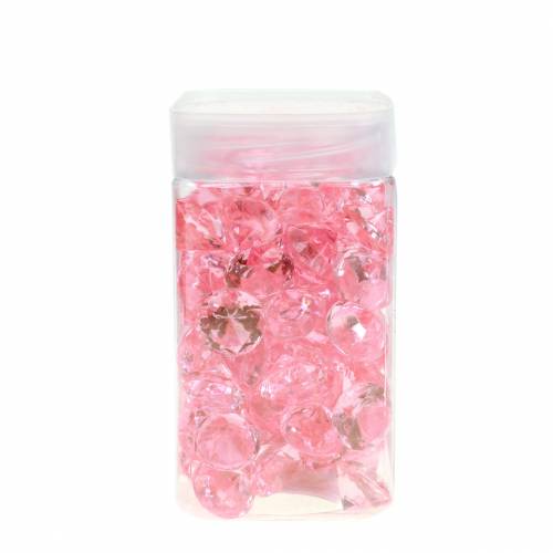 Floristik24 Dekorativa stenar diamant akryl ljusrosa Ø1,8cm 150g scatter dekoration för bordet