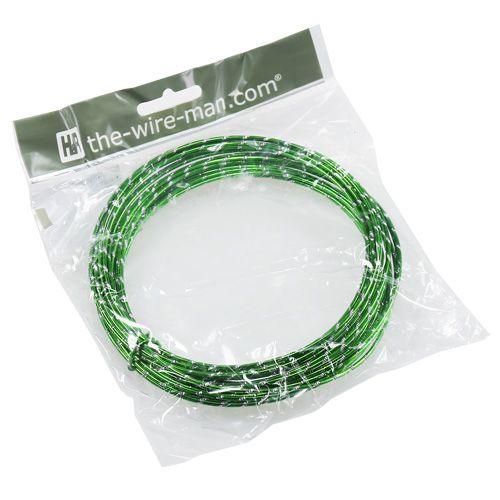 Floristik24 Diamant aluminiumtråd äpplegrön 2mm 10m