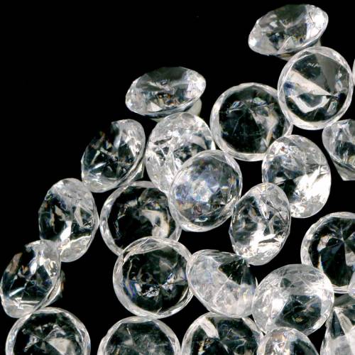 Artikel Dekorativa stenar diamant akryl klar Ø1,8cm 150g spridd dekoration