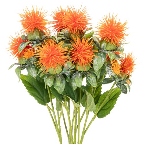 Konstgjord orange safflor som konstgjord blomma för vaser och dekoration, 55 cm, 4 stycken