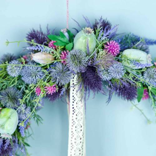 Floristik24 Artificiell tistel gren blå-violett 68cm 3st