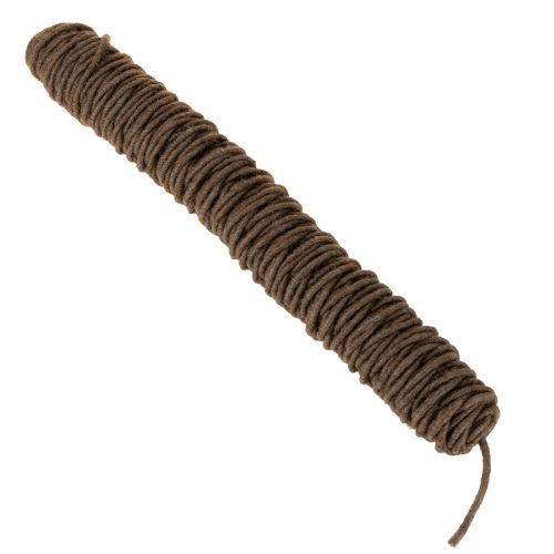 Artikel Brunt ullsnöre, 55m dekorativt snöre för blomsterhandel och hantverk
