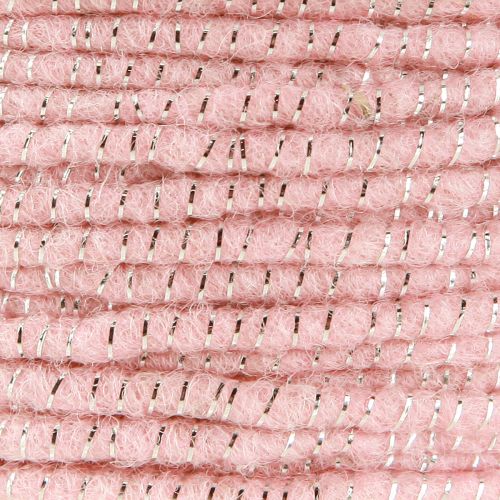 Artikel Veketråd Glamour Rosa/Silver med ståltråd 33m