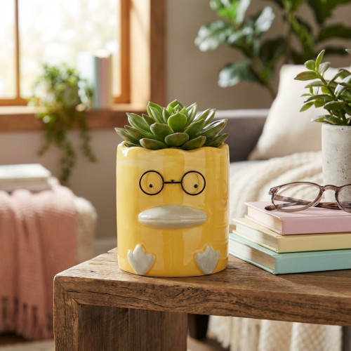 Artikel Cylindrisk dekorativ ankvas i keramik för ett elegant hem, 13 cm, 2 stycken