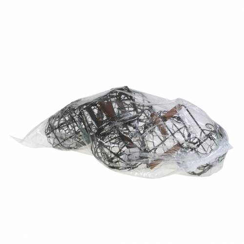 Artikel Mini trådkorgvariant med trähandtag, rostbrun, H10,5–11,5cm, 9 st.