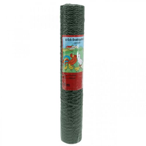 Artikel Sexkantigt nät grön tråd PVC-belagd tråd 50cm×10m