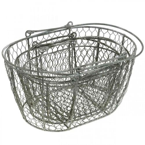 Artikel Trådkorg, påskkorg, dekorativ korg metall L32/28,5/25 cm set om 3