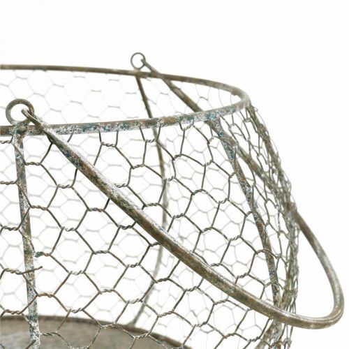 Floristik24 Trådkorg shabby chic trådnätskorg trädgårdsdekoration Ø37/26cm set om 2