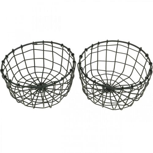 Floristik24 Korg för plantering, mini trådkorg, rund planterings korg Ø12cm H6.5cm 2st
