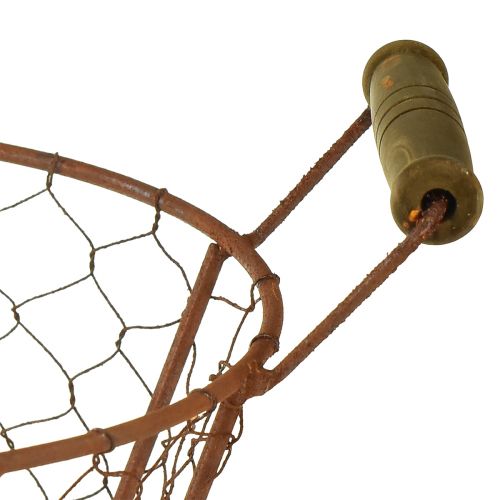 Artikel Trådkorg metallkorg med handtag trärostdekor Ø18cm