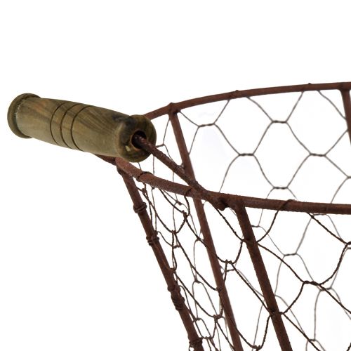 Artikel Trådkorg vintage rund med trähandtag metallkorg rost Ø22cm