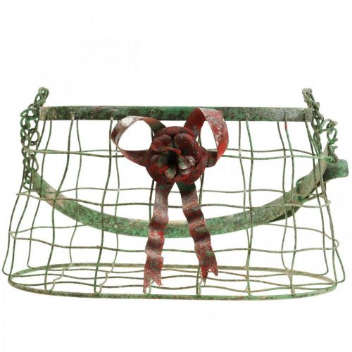 Floristik24 Handtagspåse, metallkorg, trådplanter, planteringskorg L28,5cm H33cm
