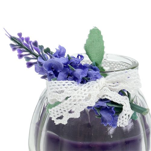 Floristik24 Doftljus lavendel i ett glas Ø7cm H7cm 2st
