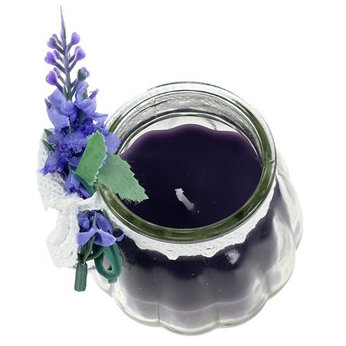 Floristik24 Doftljus lavendel i ett glas Ø7cm H7cm 2st