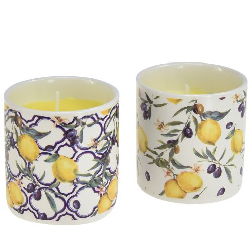 Floristik24 Doftljus Citronella ljus i keramik Ø6,5cm H6,5cm 2st