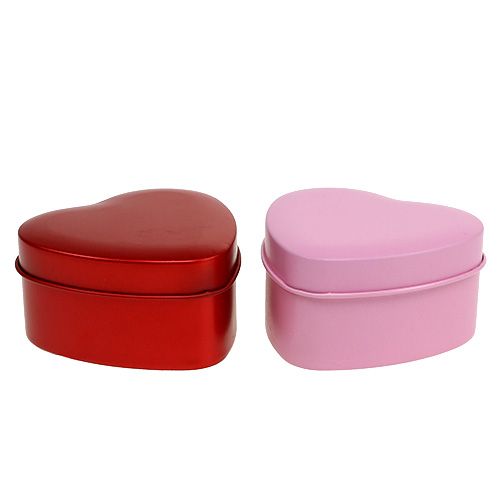 Floristik24 Duftljus hjärtaform rosa / röd 7cm x3.5cm 2st
