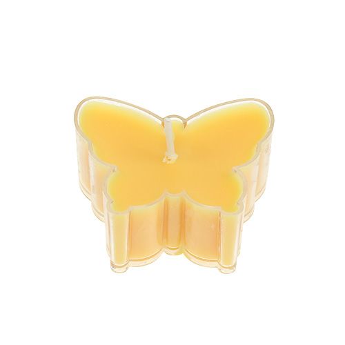 Floristik24 Doftande teljusfjäril Ø4,8cm H2cm gul 6st