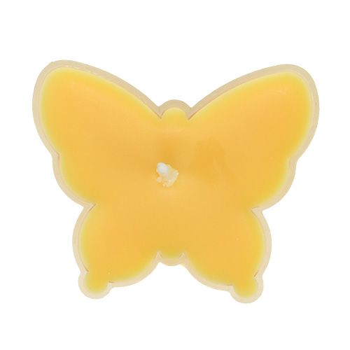 Floristik24 Doftande teljusfjäril Ø4,8cm H2cm gul 6st