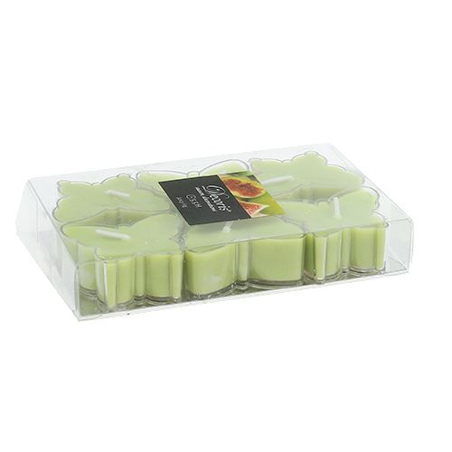 Floristik24 Doftande telysfjäril Ø4.8cm H2cm grön 6st