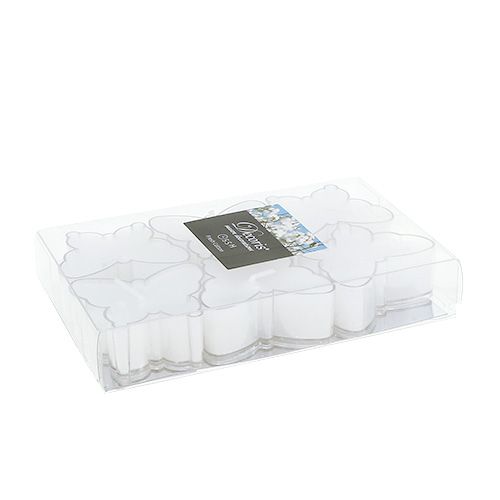 Floristik24 Doftande tändljusfjäril Ø4,8cm H2cm vit 6st